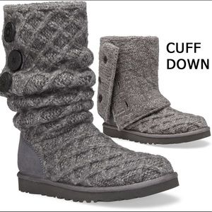 UGG lattice cardy grey knit boots